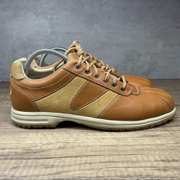 Perry Ellis Classic Chaser Style Lace up Shoes~Tan - Picture 2 of 8